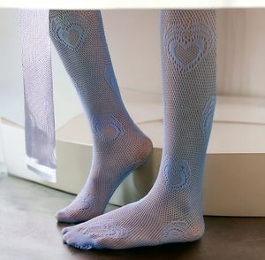 FREE PEOPLE HEART KNIT TIGHTS PERIWINKLE  ONE SIZE